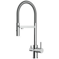 3-WEGE-KÜCHENARMATUR, Verchromt, 2-Strahl-Brause - Chromfarben, Metall (20.8/50.8/20.8cm) - VIZIO