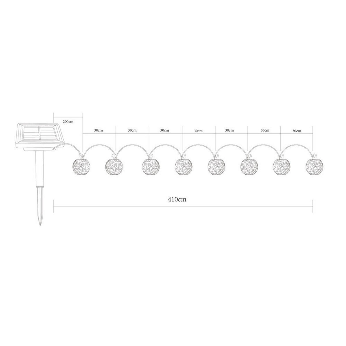 LED AUSSENLEUCHTE Solar Lichterkette Schwarz - Schwarz, Kunststoff (410/7/7cm) - Globo Lighting