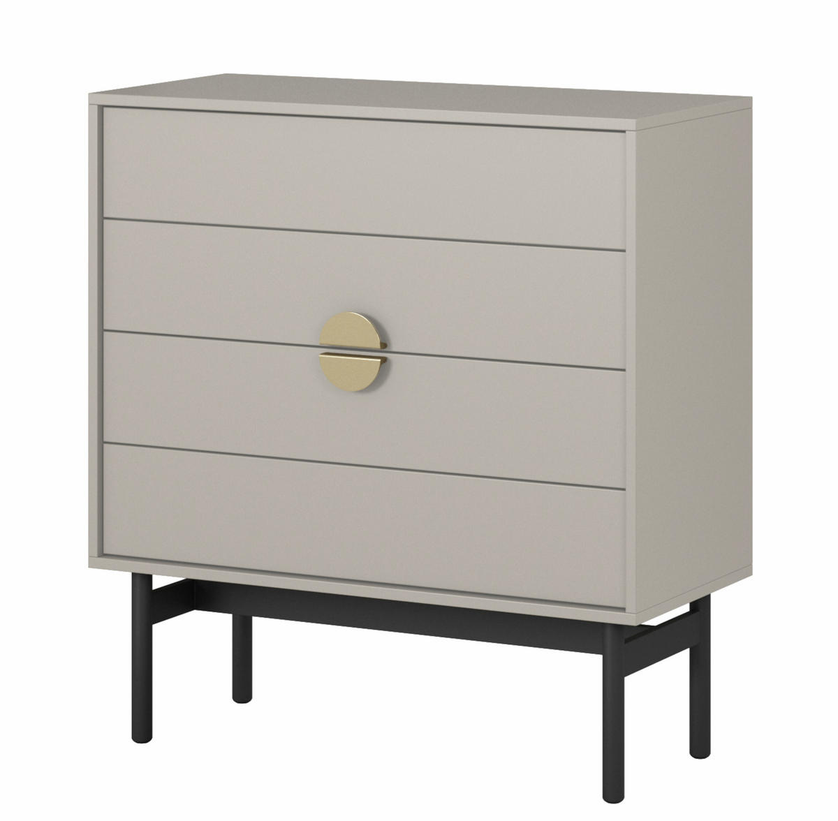 KOMMODE Stoon Grau-Beige 85,5 cm - Greige/Goldfarben, Holzwerkstoff/Metall (85.5/93/38cm) - Selsey