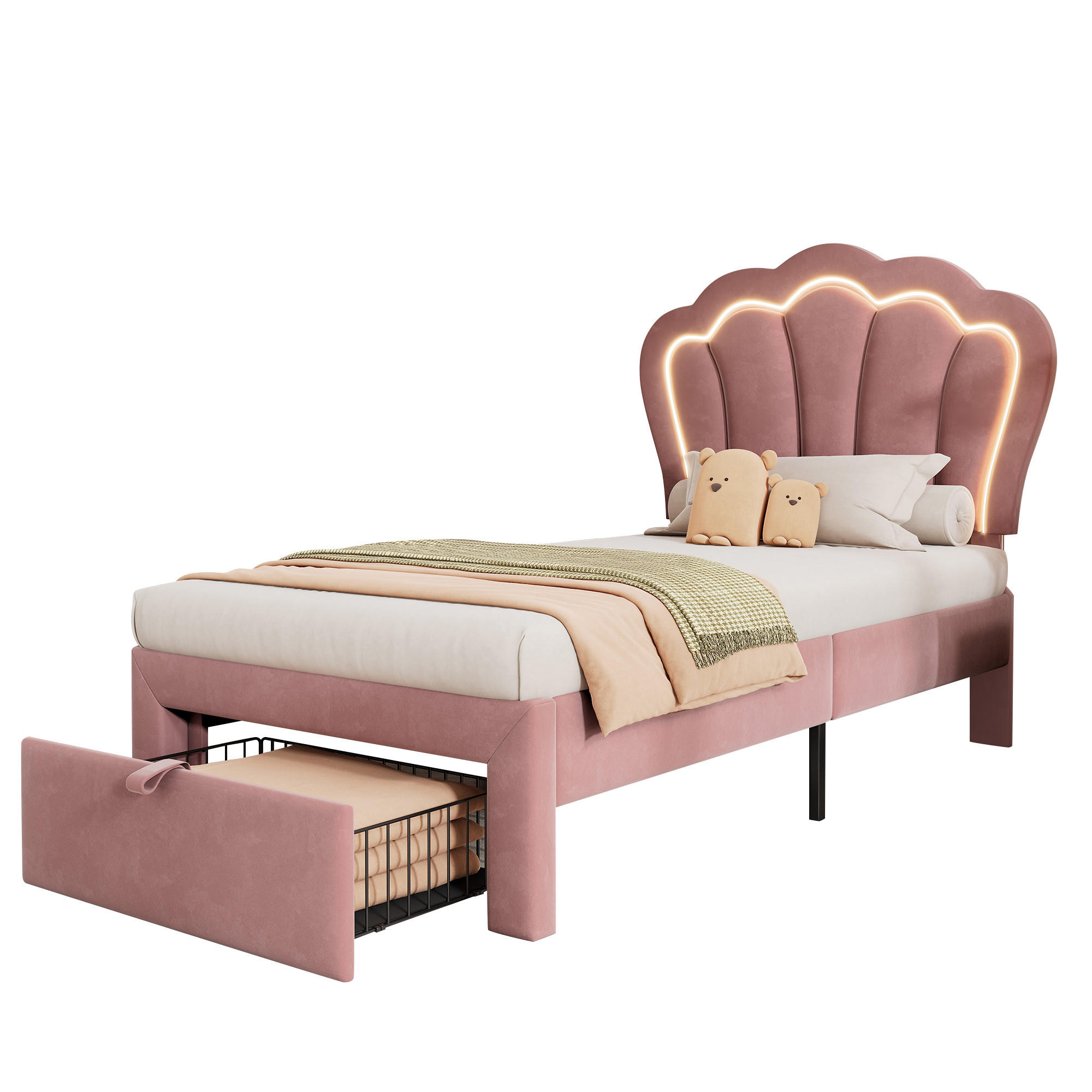 Stilvora Jugendbett Rosa 90x190 cm