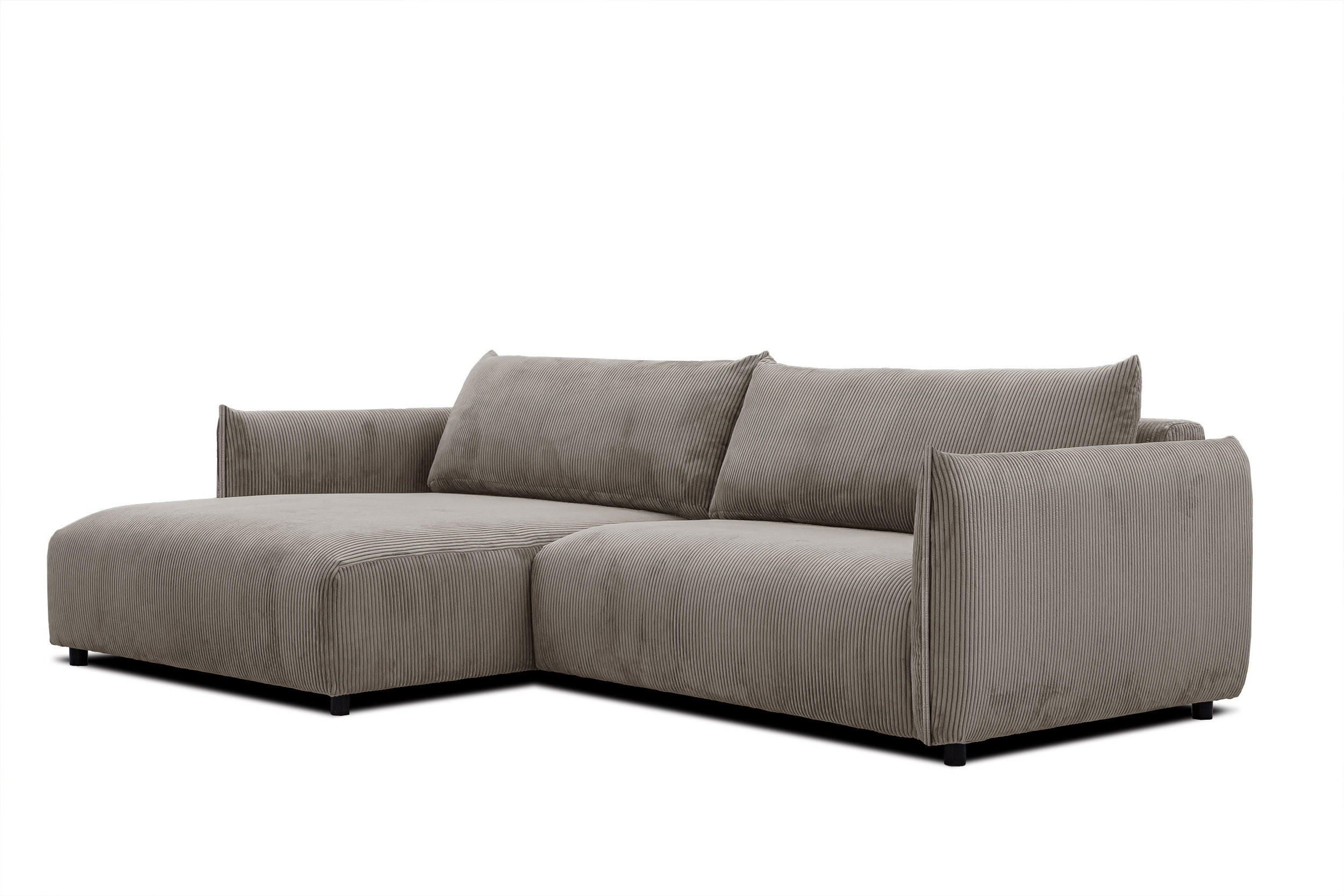 ECKSOFA TAUER 5-Sitzer, taupe - Taupe/Schwarz, Holzwerkstoff/Kunststoff (174/292cm) - Courtois Laville