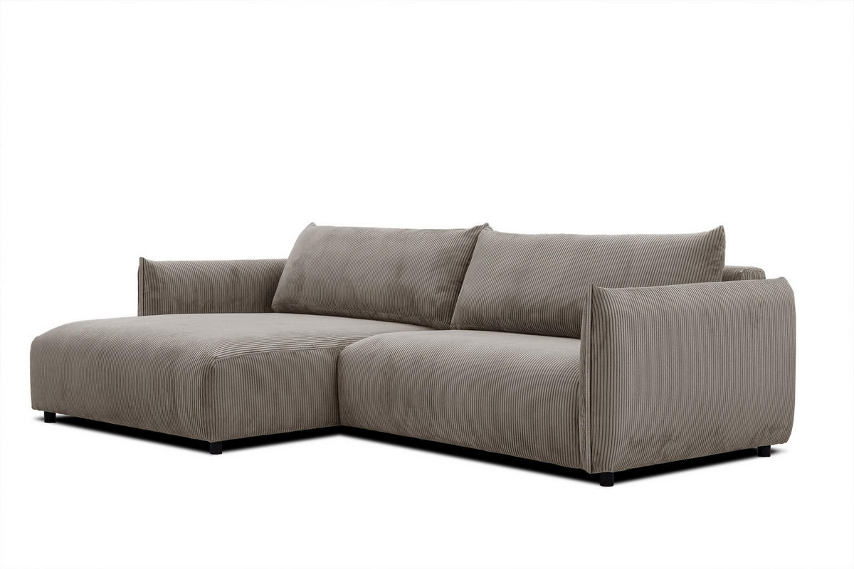 ECKSOFA TAUER 5-Sitzer, taupe - Taupe/Schwarz, Holzwerkstoff/Kunststoff (174/292cm) - Courtois Laville