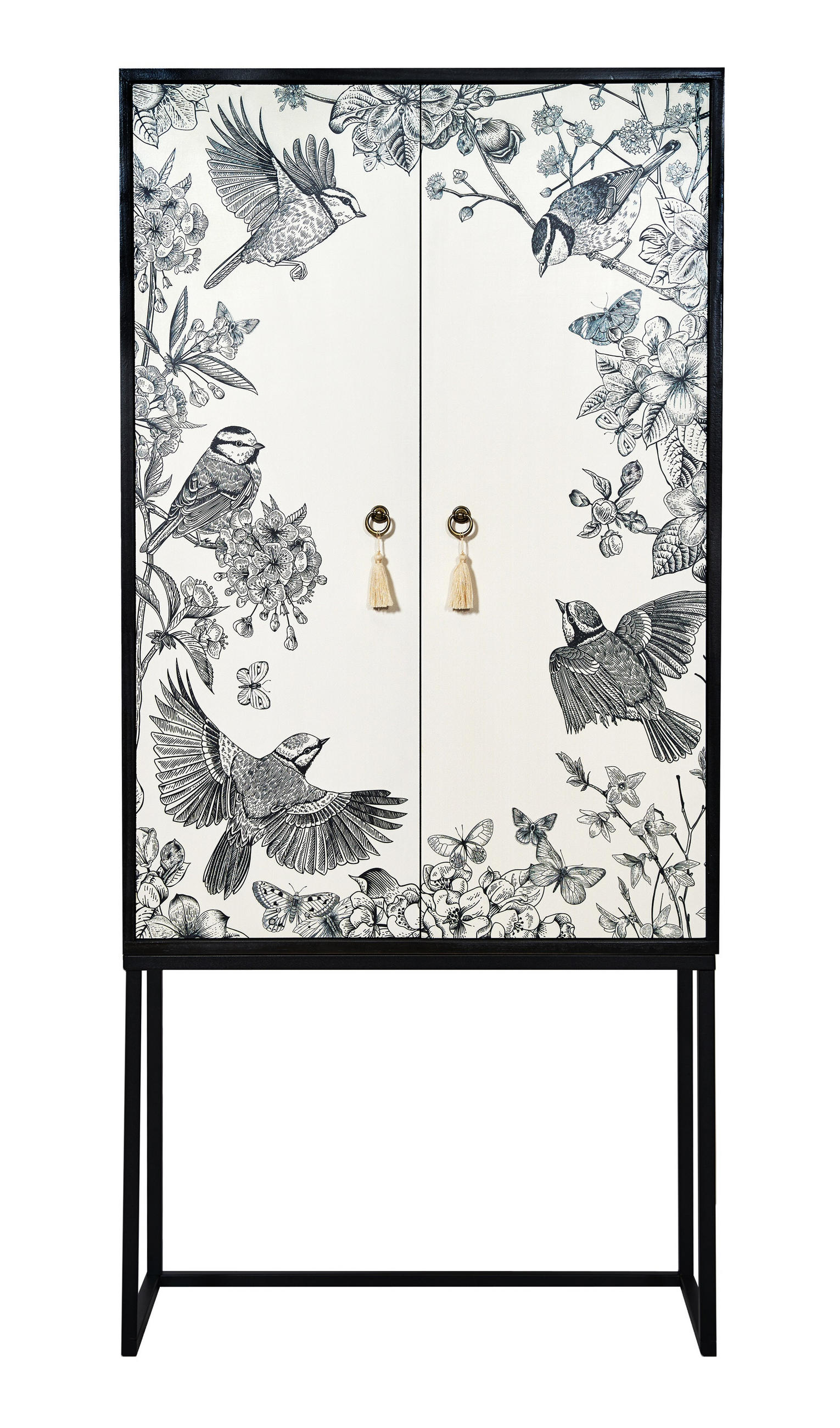 SCHRANK-SIDEBOARD aus MDF weiß-grauem und schwarzem Druck ALVA JAZZ - Multicolor, Holzwerkstoff (75/165/45cm) - RNT By Really Nice Things