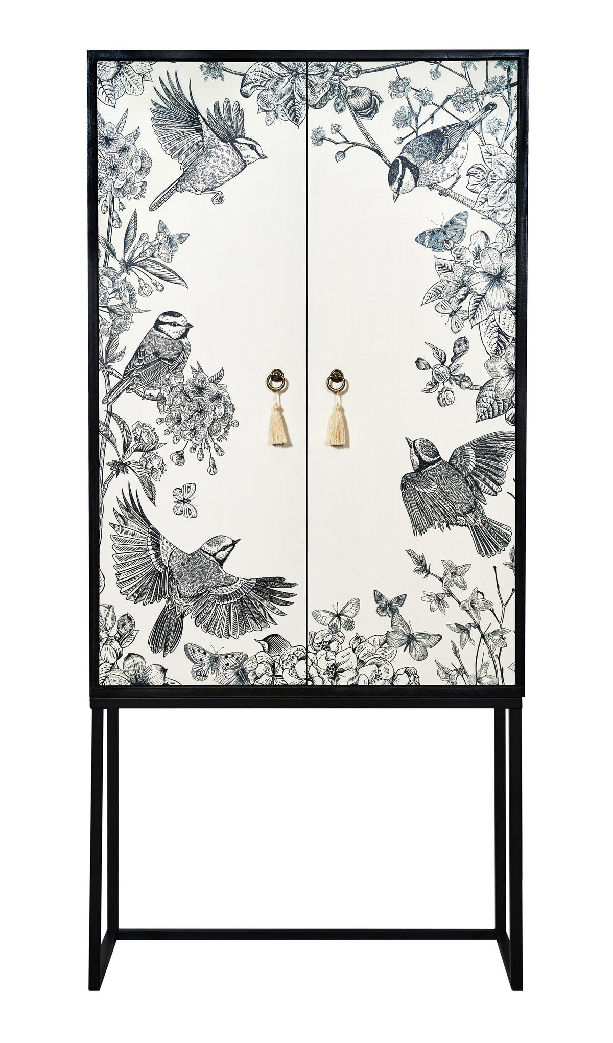 SCHRANK-SIDEBOARD aus MDF weiß-grauem und schwarzem Druck ALVA JAZZ - Multicolor, Holzwerkstoff (75/165/45cm) - RNT By Really Nice Things