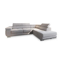 ECKSOFA APIRO R-S Creme Kordstoff mit Schlaffunktion - Creme, Holz (276/202cm) - MASSENO
