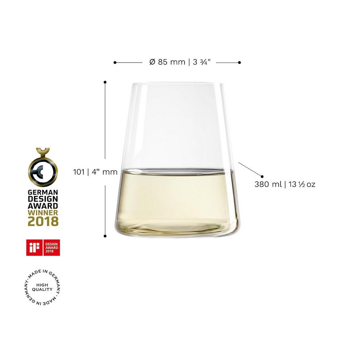 POWER Weißweinbecher 2er Set - Transparent, Glas (0.38L) - Stölzle