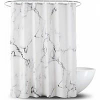 DUSCHVORHANG Marmor bedruckt Polyester schimmelresistent wasserdicht - Weiß, Textil (200/180cm) - MCBOSON