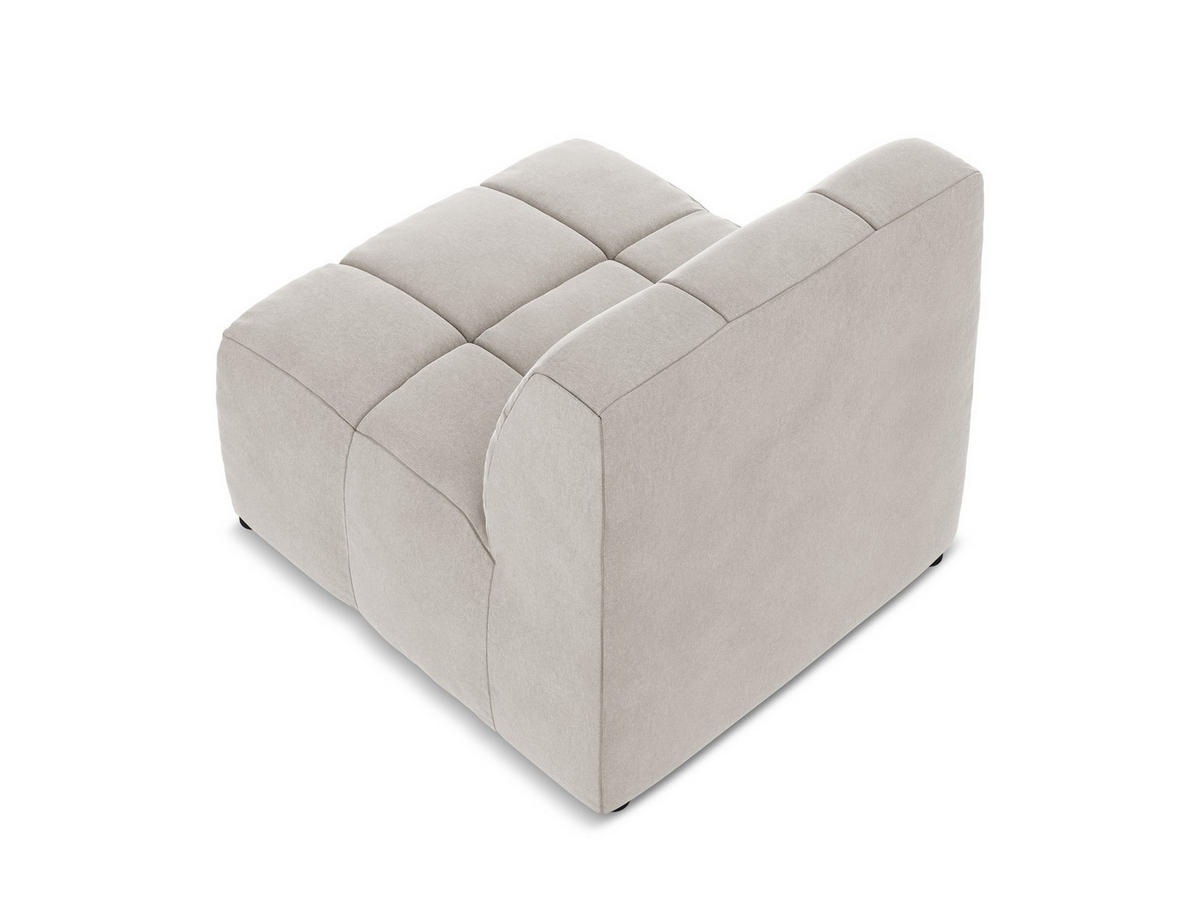 SOFAELEMENT Samt Stoff Beige - Creme/Schwarz, Holzwerkstoff/Kunststoff (75/77/90cm) - Makamii
