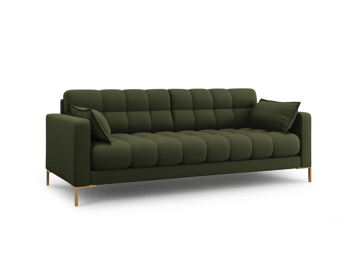 SOFA Mamaia aus strukturiertem Stoff grün 3 Sitzplätze - Grün, Textil (92/75/177cm) - Micadoni