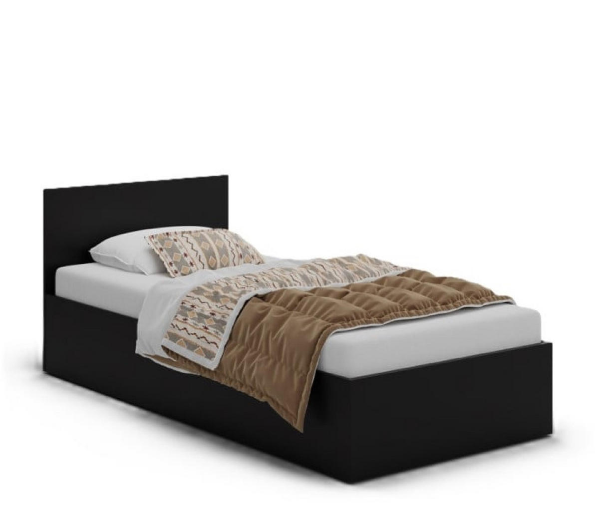 BETT Schwarz ALDO Mit Matratze 90x200 cm Mit Bettkasten - Schwarz, Textil (90/200cm) - Sepro Meble