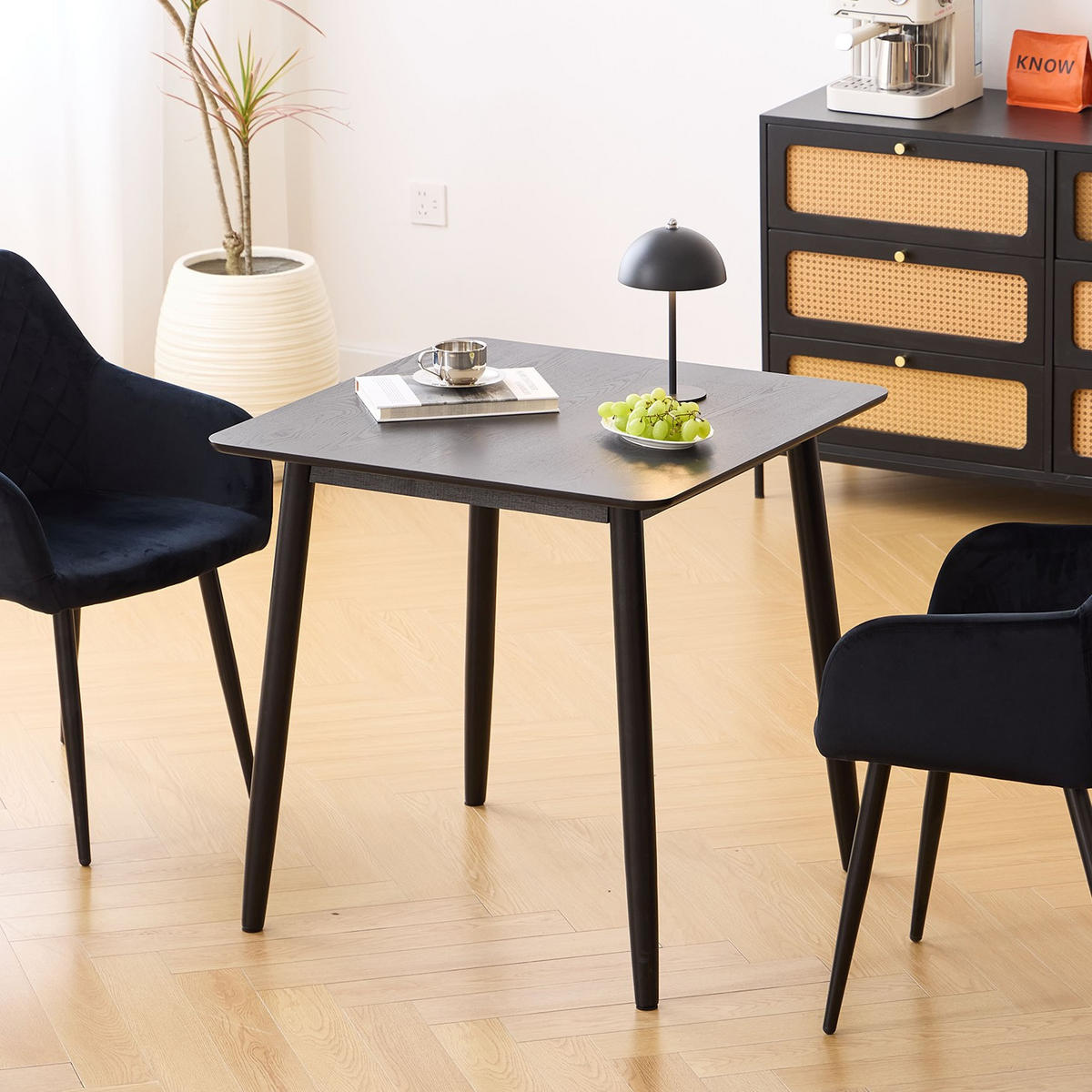 ESSTISCH Rechteckig Schwarz 75 x 75 x 75 (cm) - Schwarz, Holz (75/75/75cm) - Nordlys