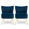COCKTAILSESSEL 2er-Set Judith aus nachtblauem Samt - Goldfarben/Dunkelblau, Holz/Textil (53.5/72/67.5cm) - Sicaan