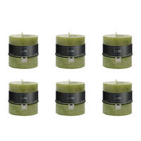 DUFTKERZE ZART - Grün - 64 Std. - 6er set - Olivgrün, Paraffin (10/10cm) - J-Line