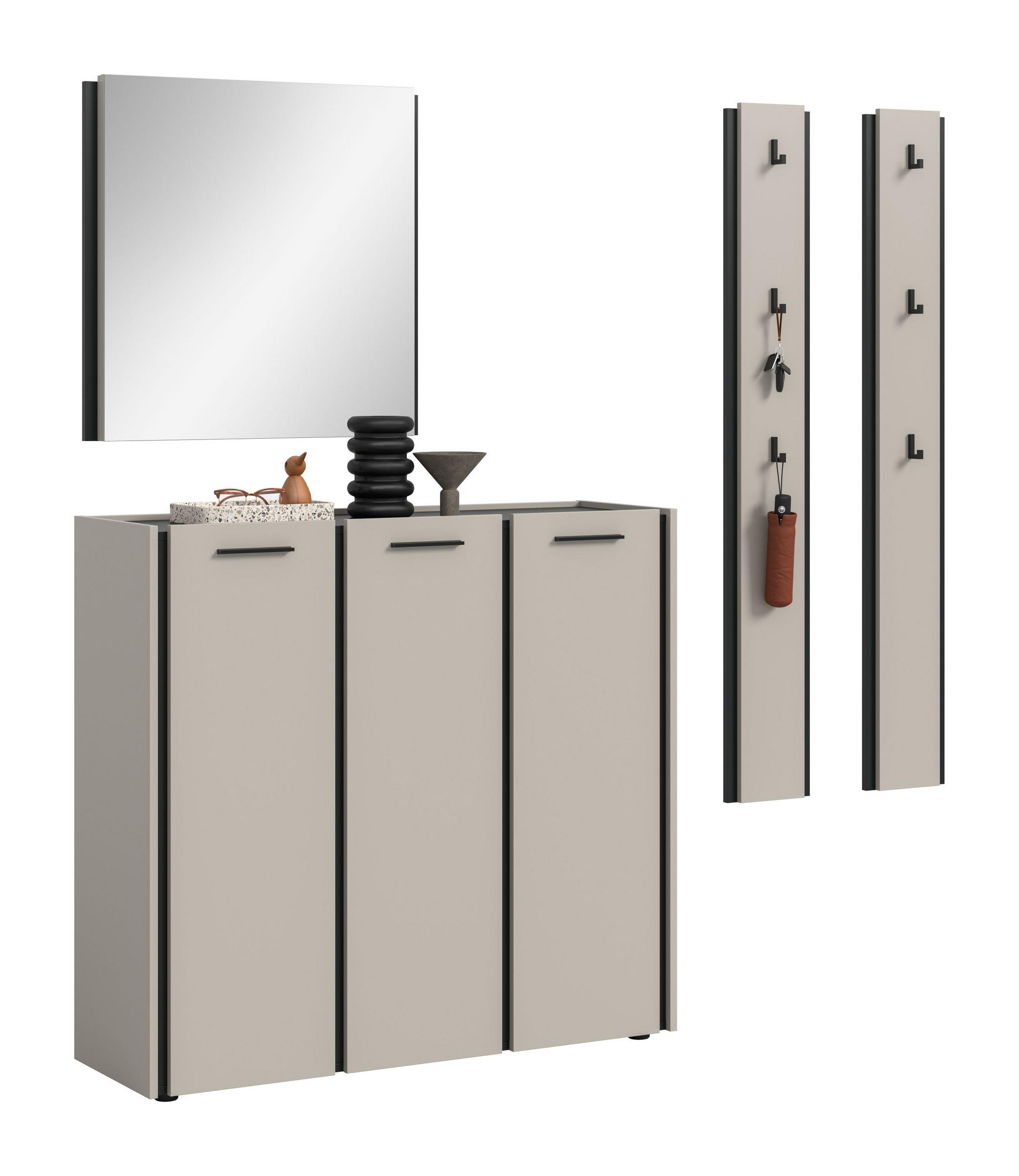 GARDEROBEN-SET Emil Kaschmir 180/37/190 cm - Beige, Holzwerkstoff (180/190/37cm) - Xonox