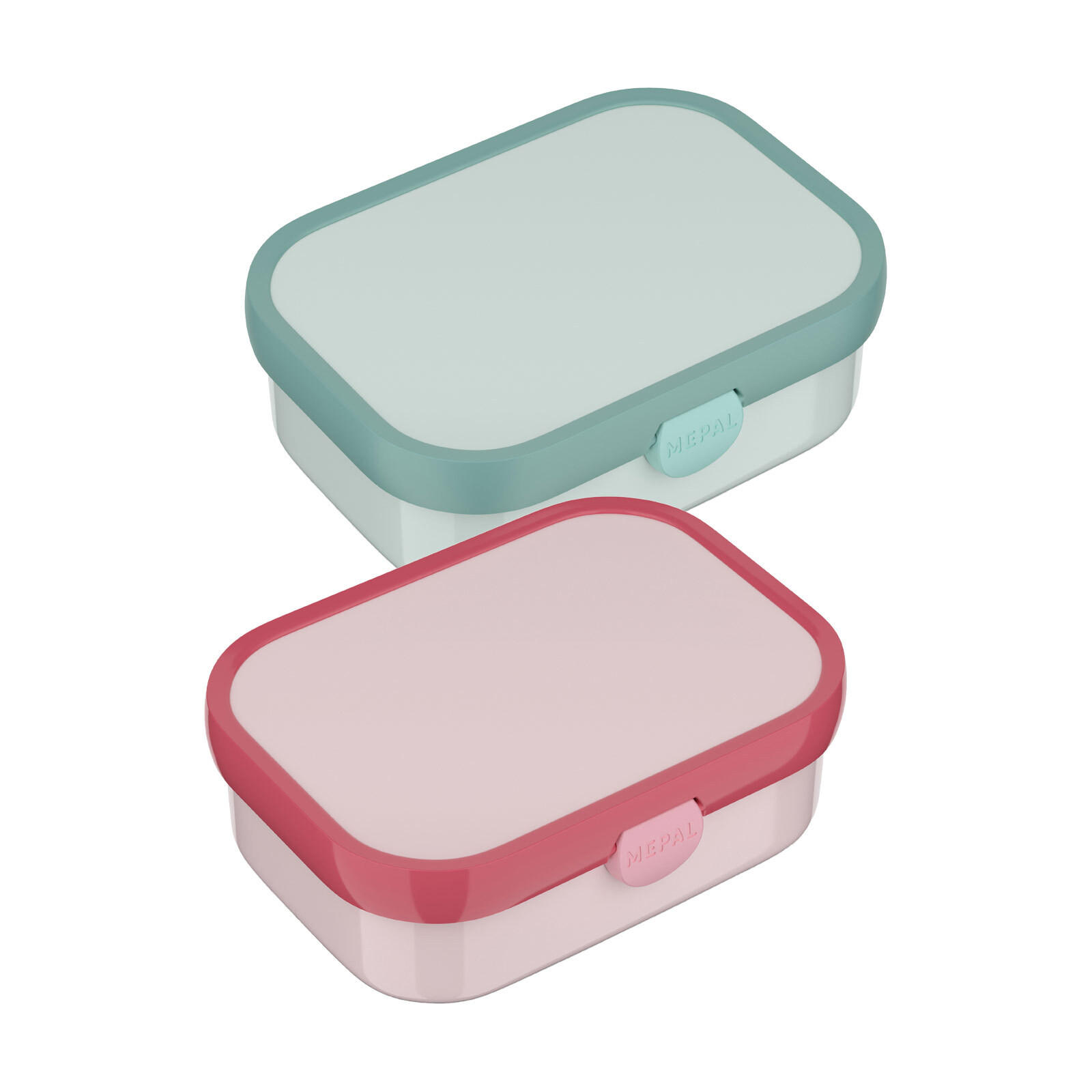 BROTDOSEN MIT EINSATZ & GABEL Campus Cool Pink & Cool Mint 700 ml 2er Set - Pink/Mintgrün, Kunststoff (13.2/6.1/17.8cm) - Mepal