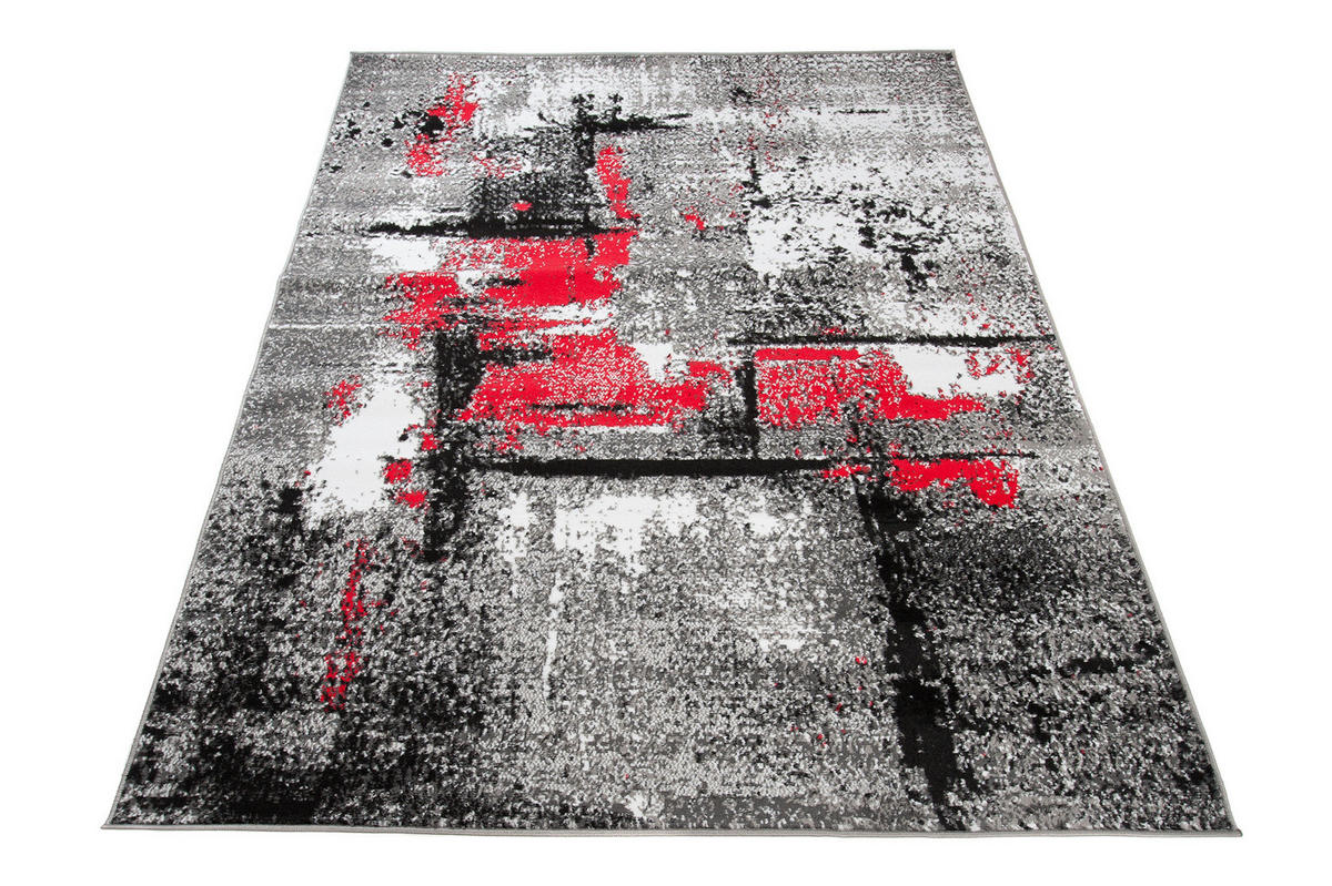 TEPPICH MAYA Rot Meliert Streifen Splash 120/170 cm - Rot, Textil (120/170cm) - Tapiso