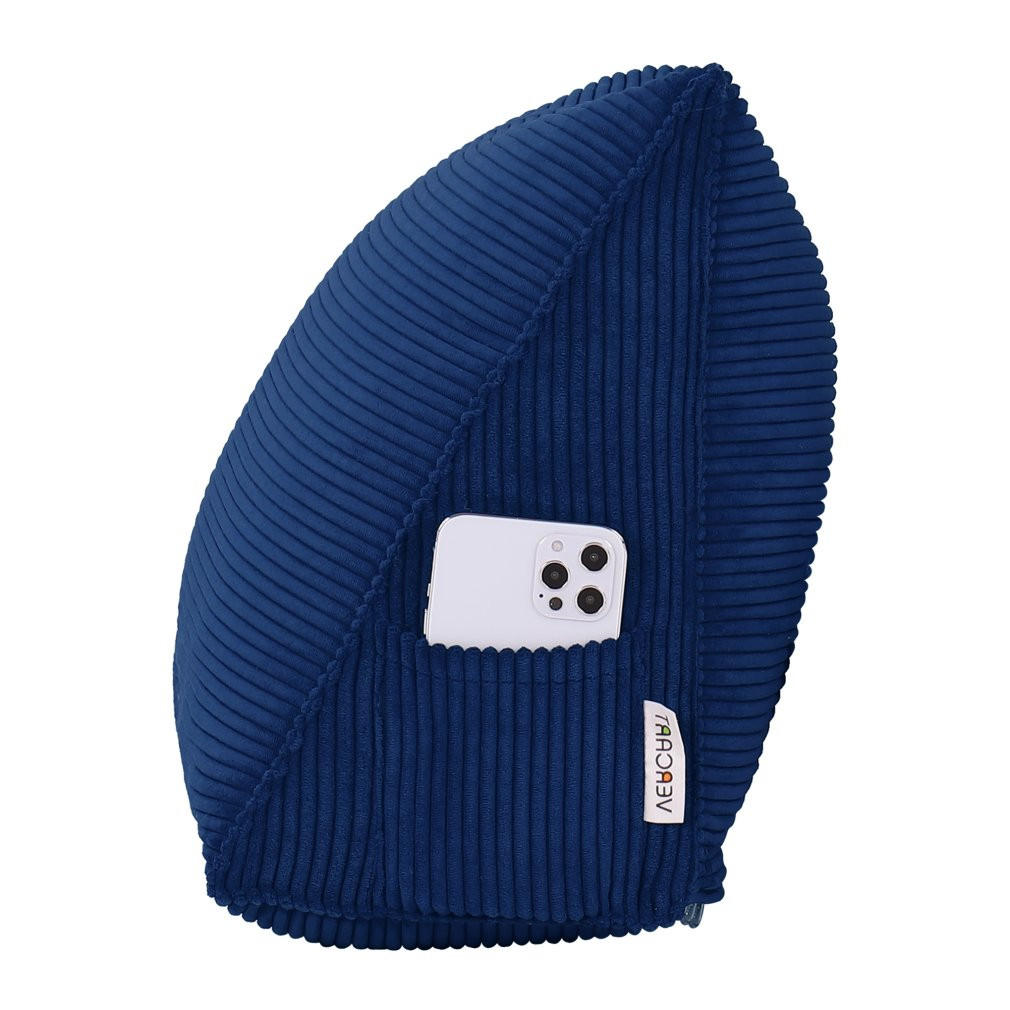 RÜCKENKISSEN für Bett Kord Dunkelblau 45 cm - Dunkelblau, Textil (35/45cm) - Vercart