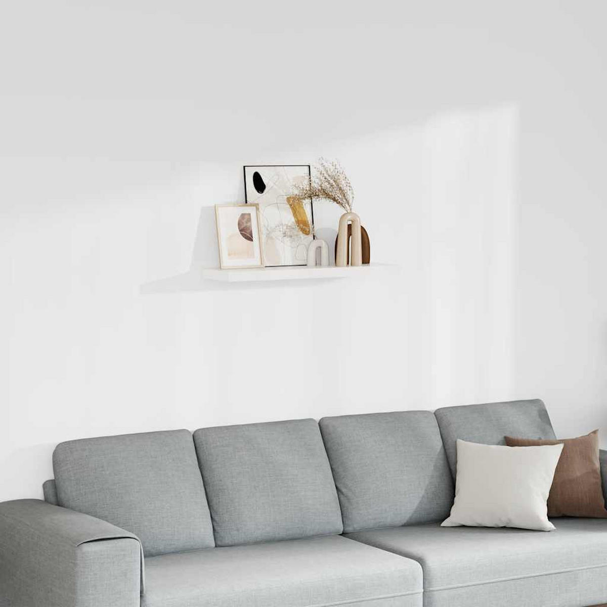 WANDBOARD 80/23,5/3,8 cm aus MDF Weiß Max. Belastbarkeit 10 KG - Weiß, Holzwerkstoff/Metall (80/3.8/23.5cm) - vidaXL