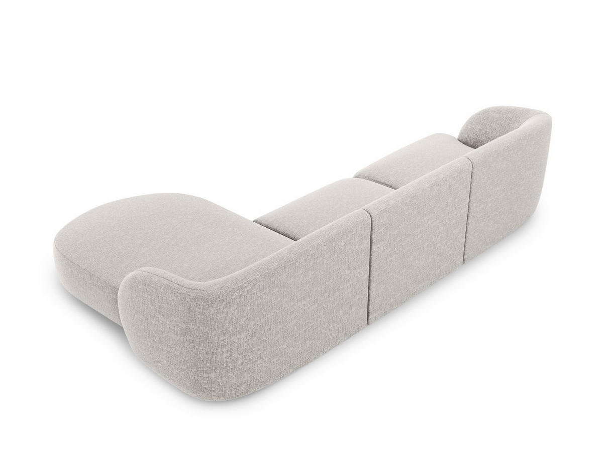 ECKSOFA rechts Miley aus Chenille-Stoff hellgrau 4 Sitzplätze - Hellgrau, Textil (156/255cm) - Micadoni