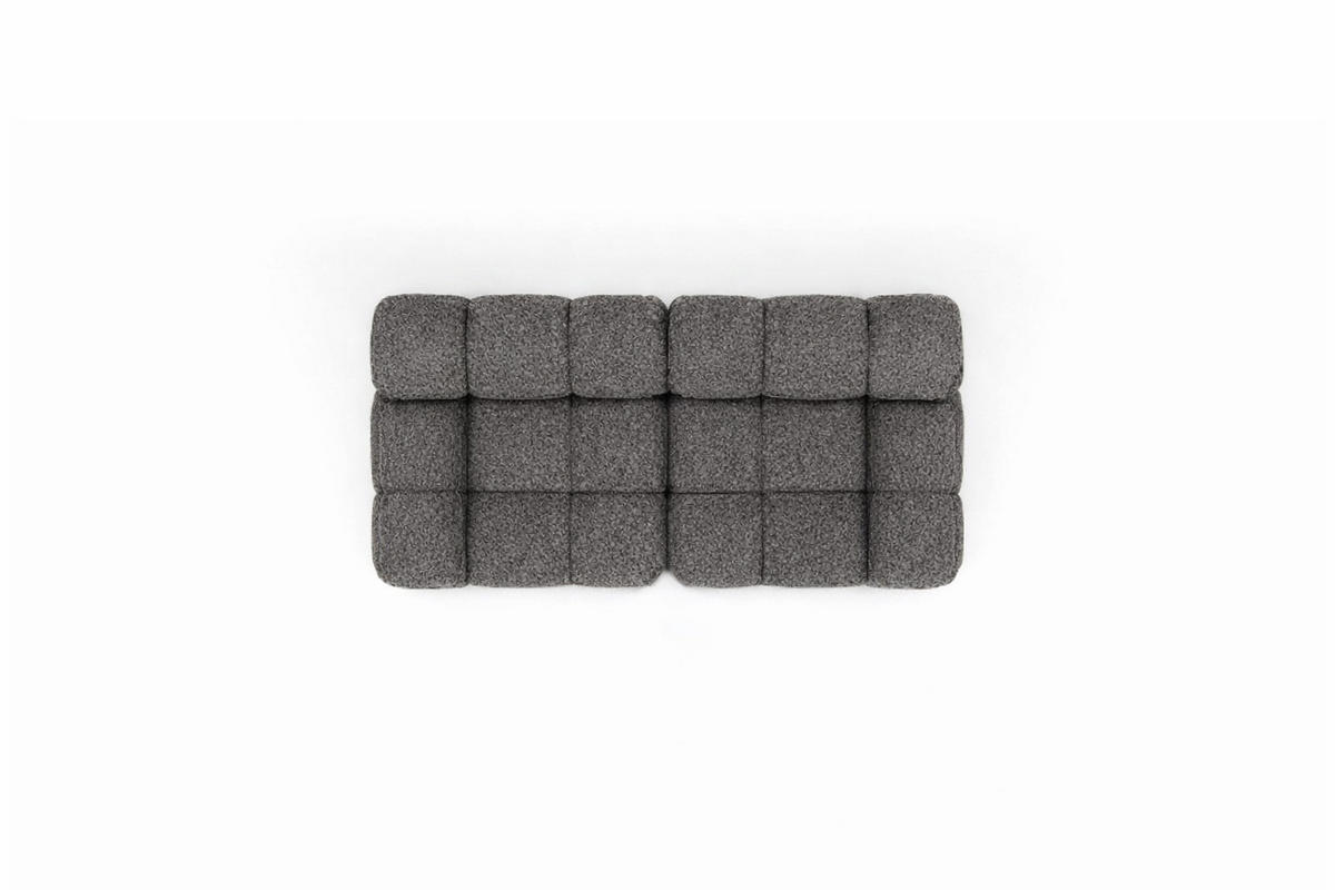 COUCH, 2-Sitzer Modular, Bouclé-Stoff Abriamo, Braun, Selia - Braun, Holz (190/70/95cm) - Kaiser Möbel