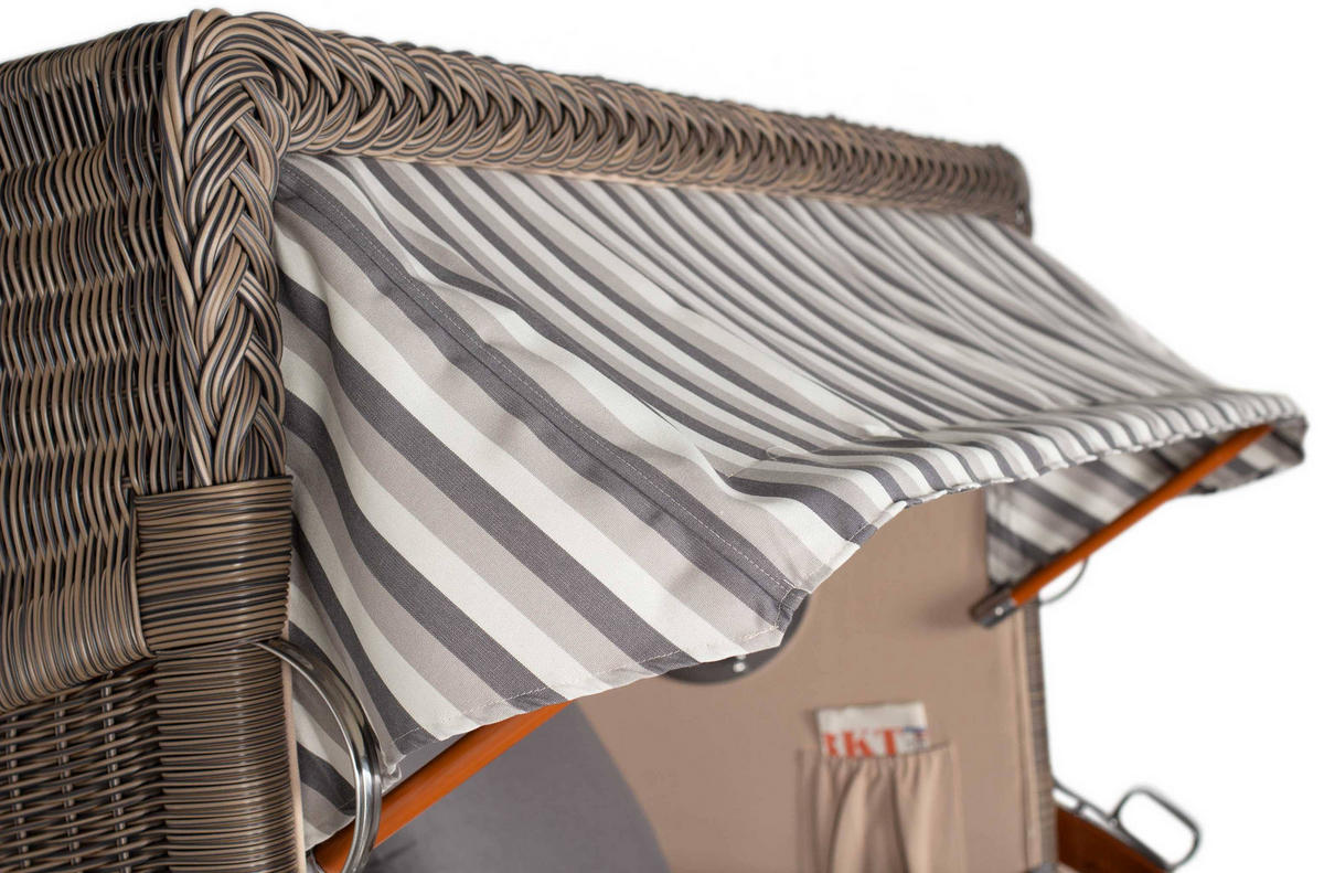 STRANDKORB XXL Düne Grande 2,5 Sitzer - Braun/Grau, Metall (142/170/95cm) - Mr. Deko