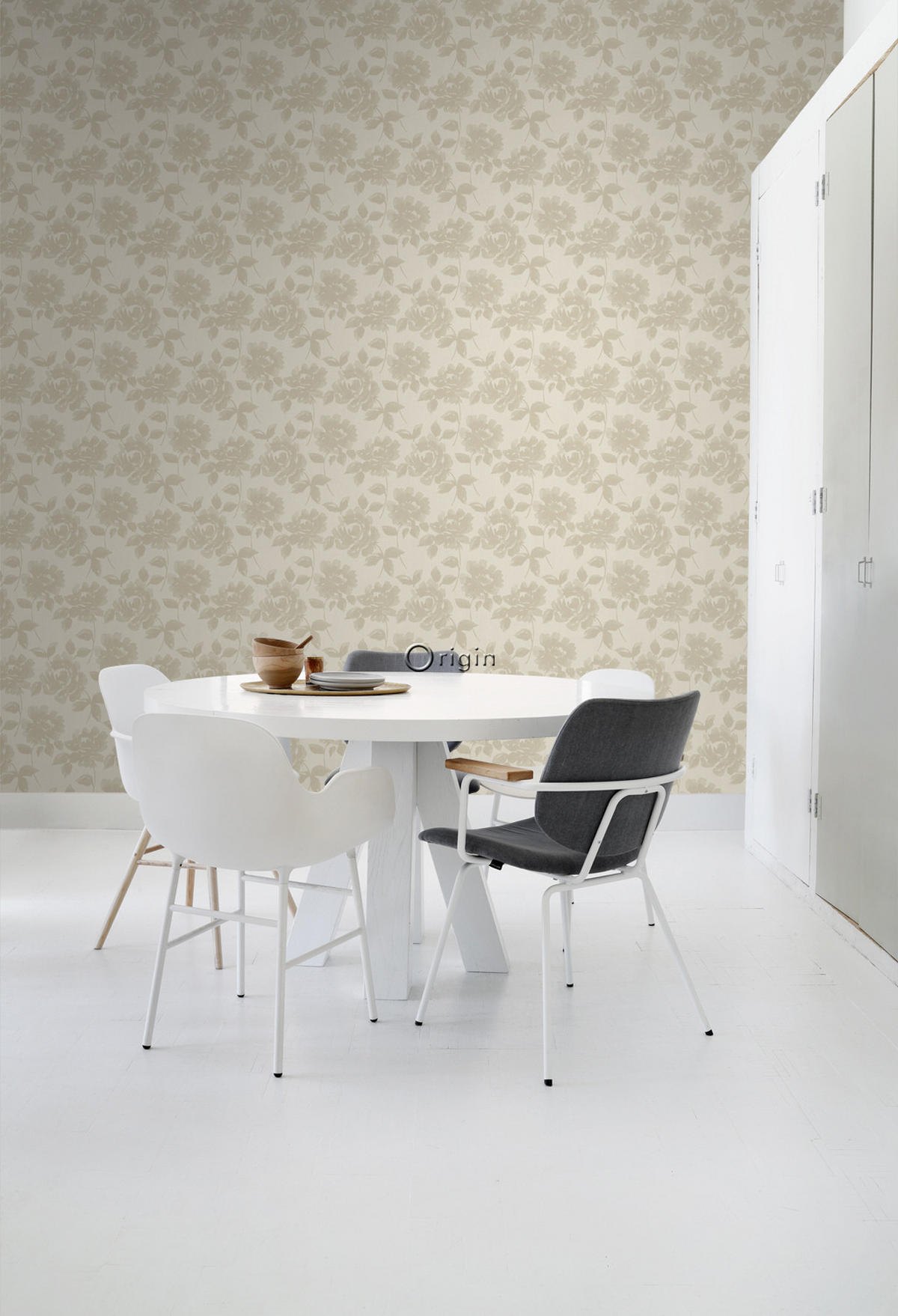 TAPETE Rosen 53 cm x 10.05 m - Beige, Papier (53/1000cm) - Origin Wallcoverings
