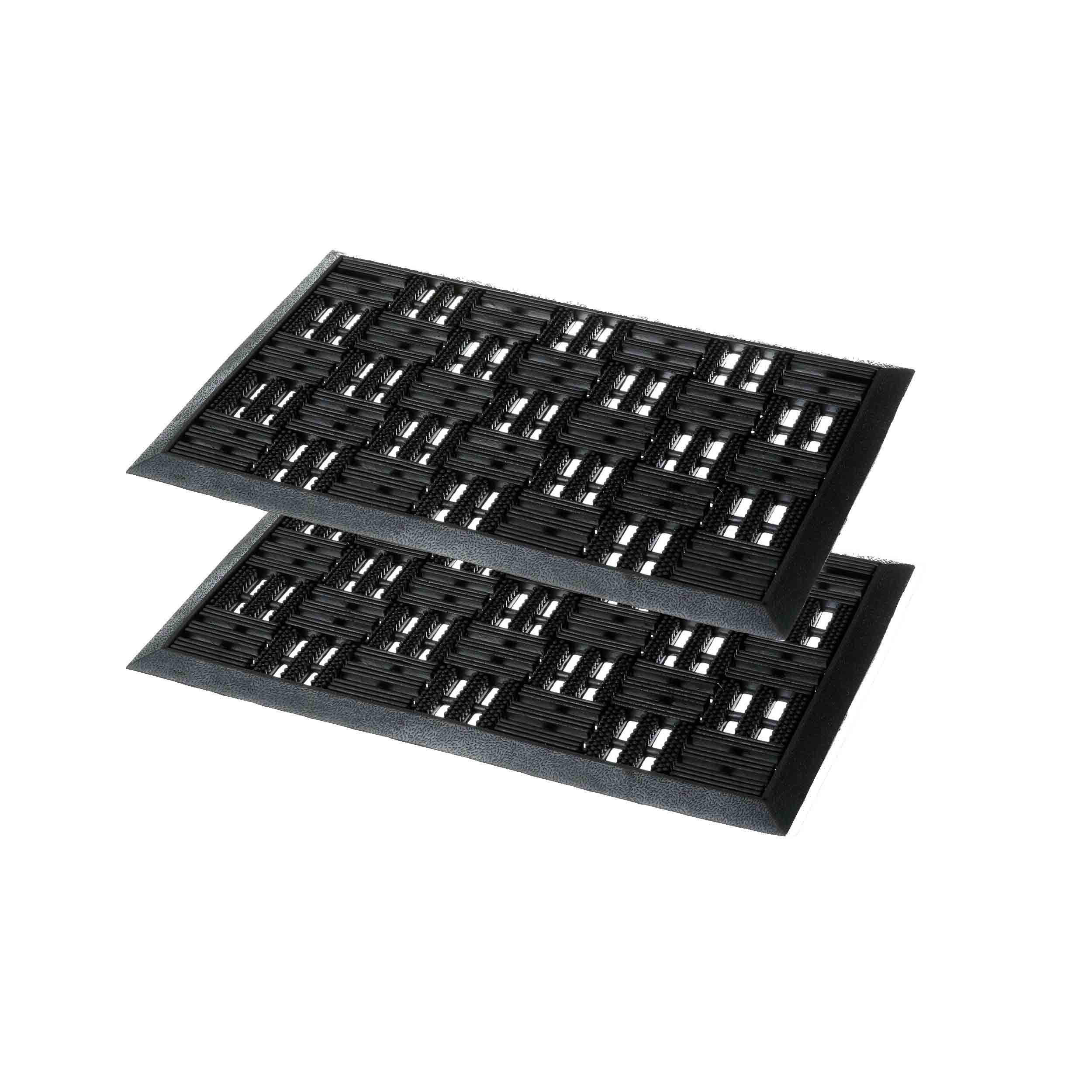 FUSSMATTE FÜR AUßEN DYNAMIC 2ER SET - Schwarz, Textil (45/75cm) - Astra