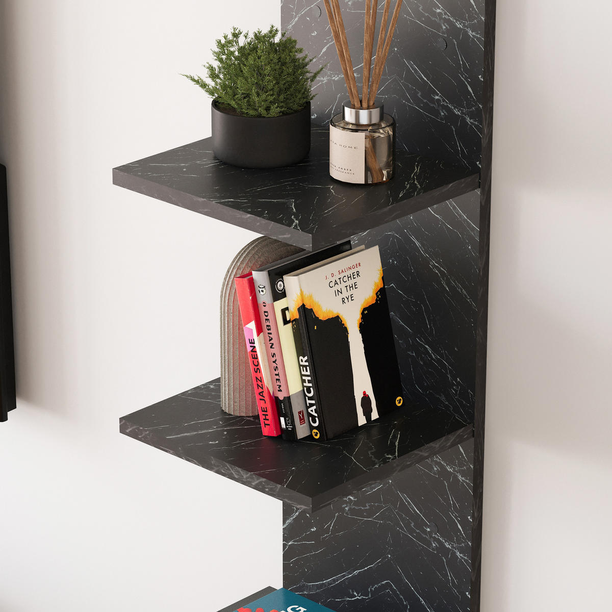 WANDREGAL Surahammar - Schwarz, Holzwerkstoff (30/95/28cm) - [en.casa]