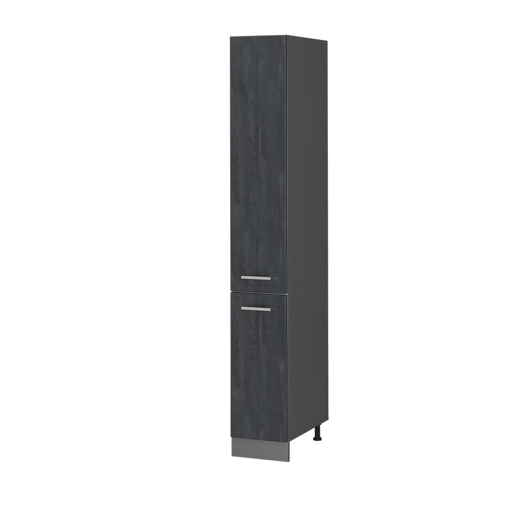 APOTHEKERSCHRANK R-Line Schwarz Beton 30 cm - Anthrazit/Schwarz, Holzwerkstoff (30/206.8/57.2cm) - Vicco