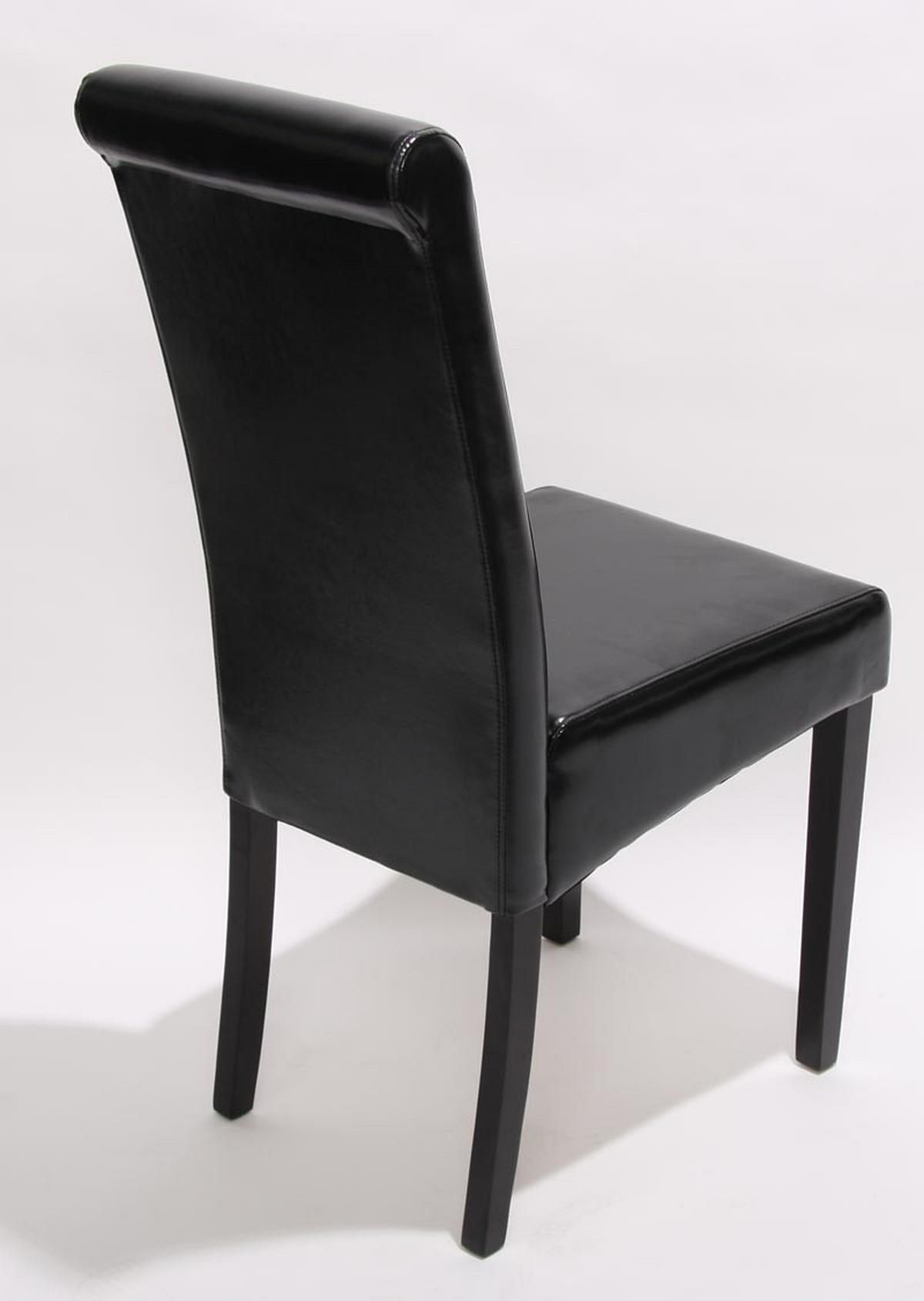 ESSZIMMERSTUHL 2er-Set99x41x60cm Sitzhöhe 47cm Leder Schwarz dunkle Beine - Schwarz, Leder (41/99/60cm) - CHEFGASTRO