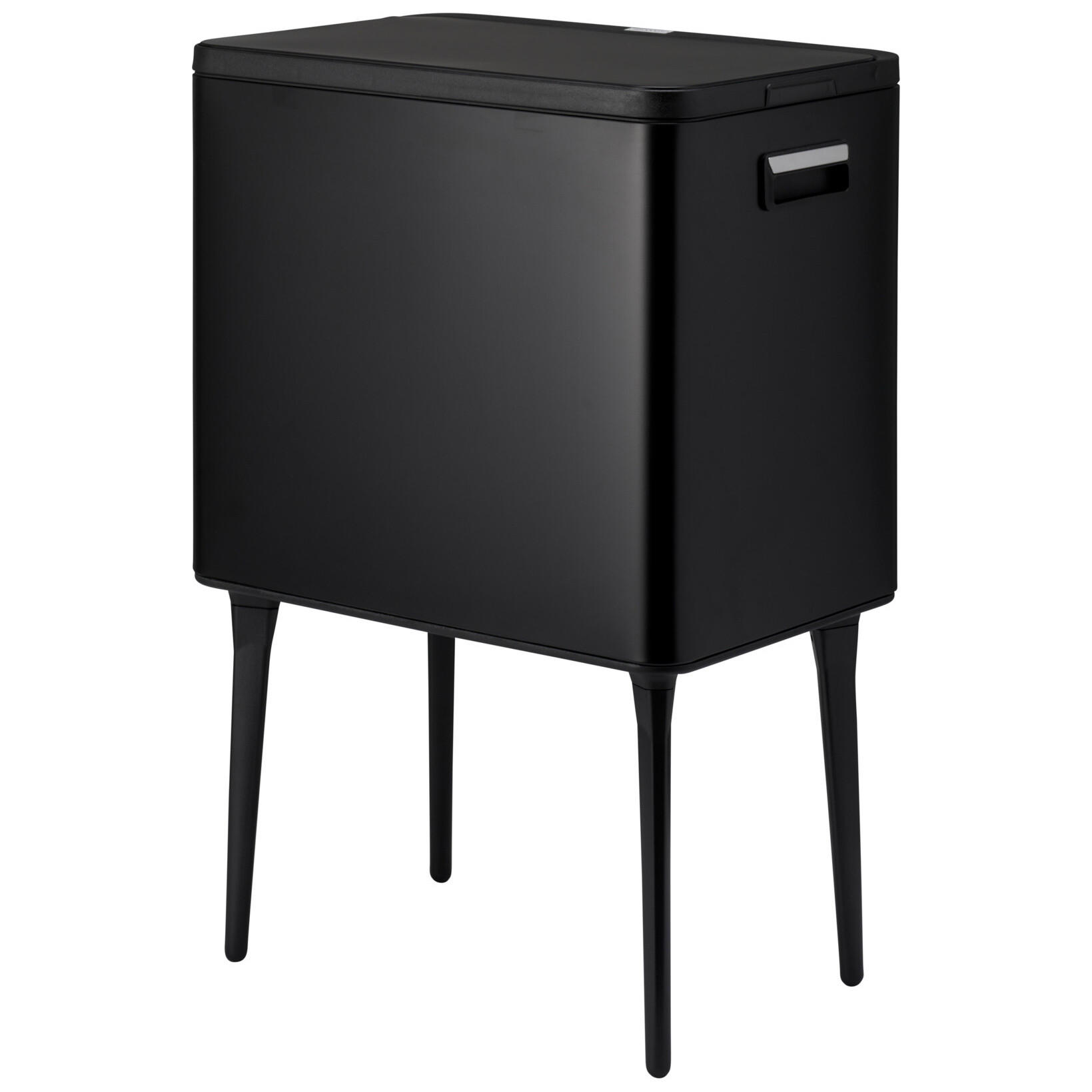 MÜLLEIMER Metall 35 l 45,5/30,5/68,5 cm - Schwarz, Metall (30.5/68.5/45.5cm) - Storage solutions
