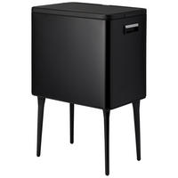 MÜLLEIMER Metall 35 l 45,5/30,5/68,5 cm - Schwarz, Metall (30.5/68.5/45.5cm) - Storage solutions
