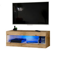 HÄNGEBOARD TV TIVOLI RTV2+BLU Offener Raum Wotan + Wotan - Eiche Wotan/Weiß, Glas/Holzwerkstoff (100/36/35cm) - Komodee