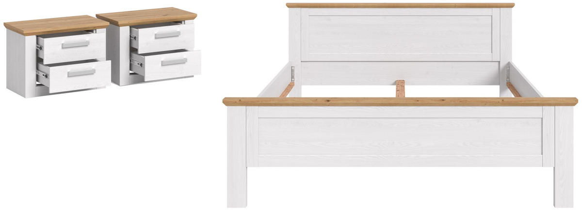 BETTANLAGE Verona Sibiu Lärche Nachbildung 301/90/209 cm - Lärchefarben, Holzwerkstoff - Xonox