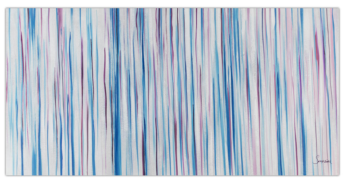 ÖLGEMÄLDE XXL Blau 200/100 cm - Blau/Weiß, Holz/Textil (6.68/100cm) - KUNSTLOFT