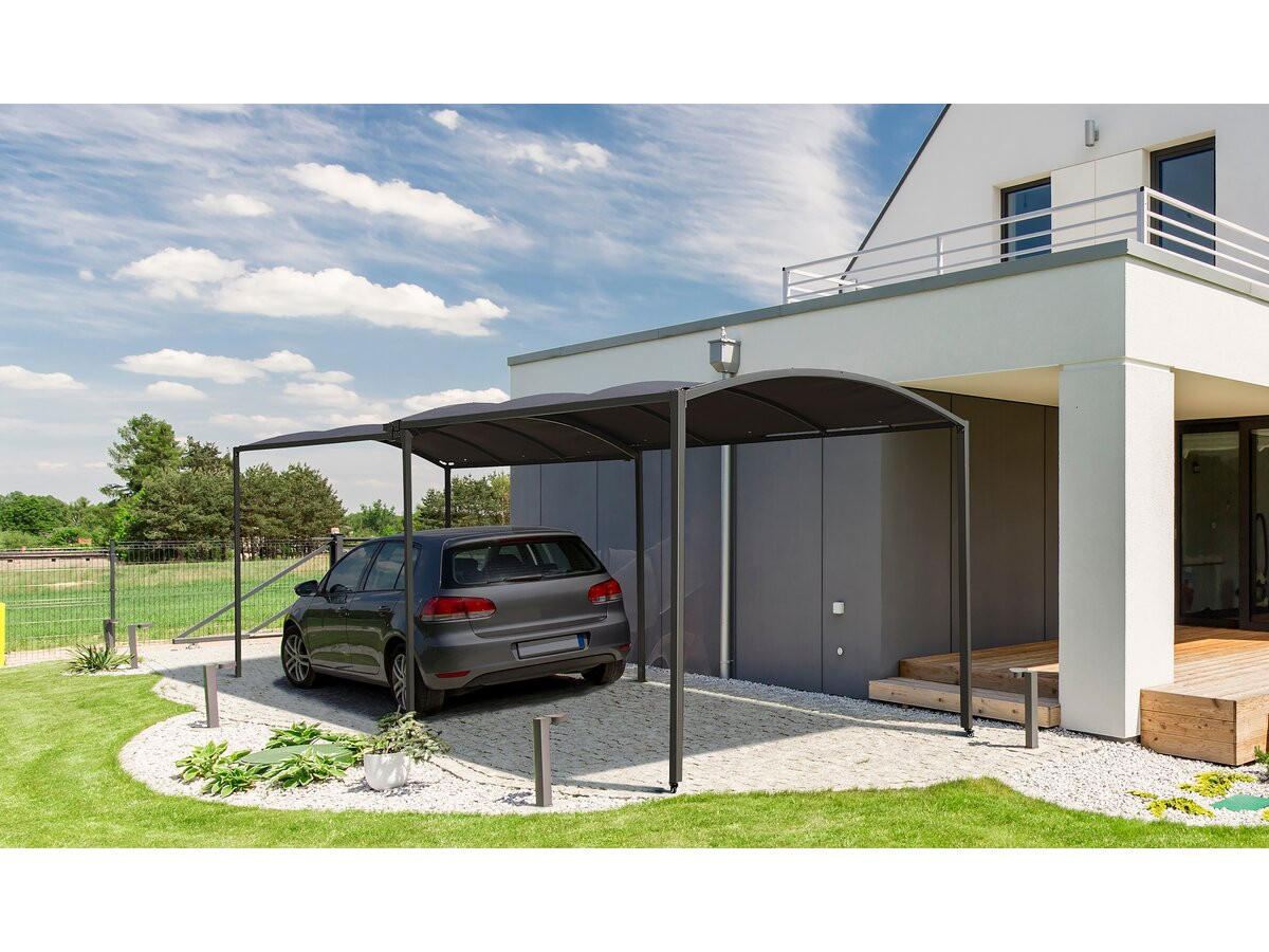 CARPORT AUTO mathis Grau - Grau, Holz (295/240/566cm) - Habitat Garten