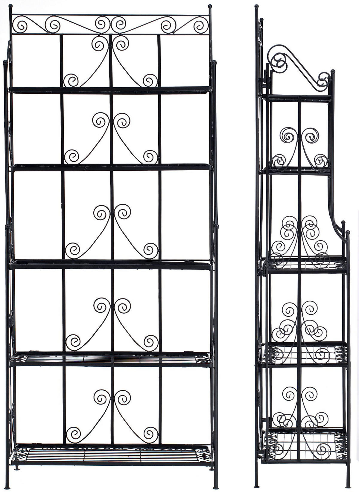 STANDREGAL Metall Schwarz - Schwarz, Metall (74.5/173/34.5cm) - CLP