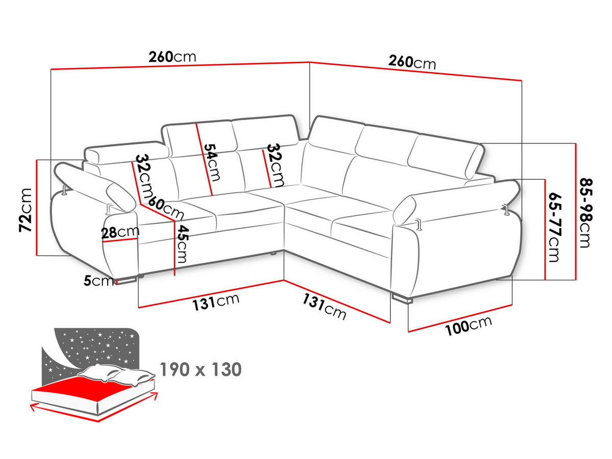 ECKSOFA Boston Maxi - Chromfarben/Braun, Holz/Textil (260/260cm) - MIRJAN24