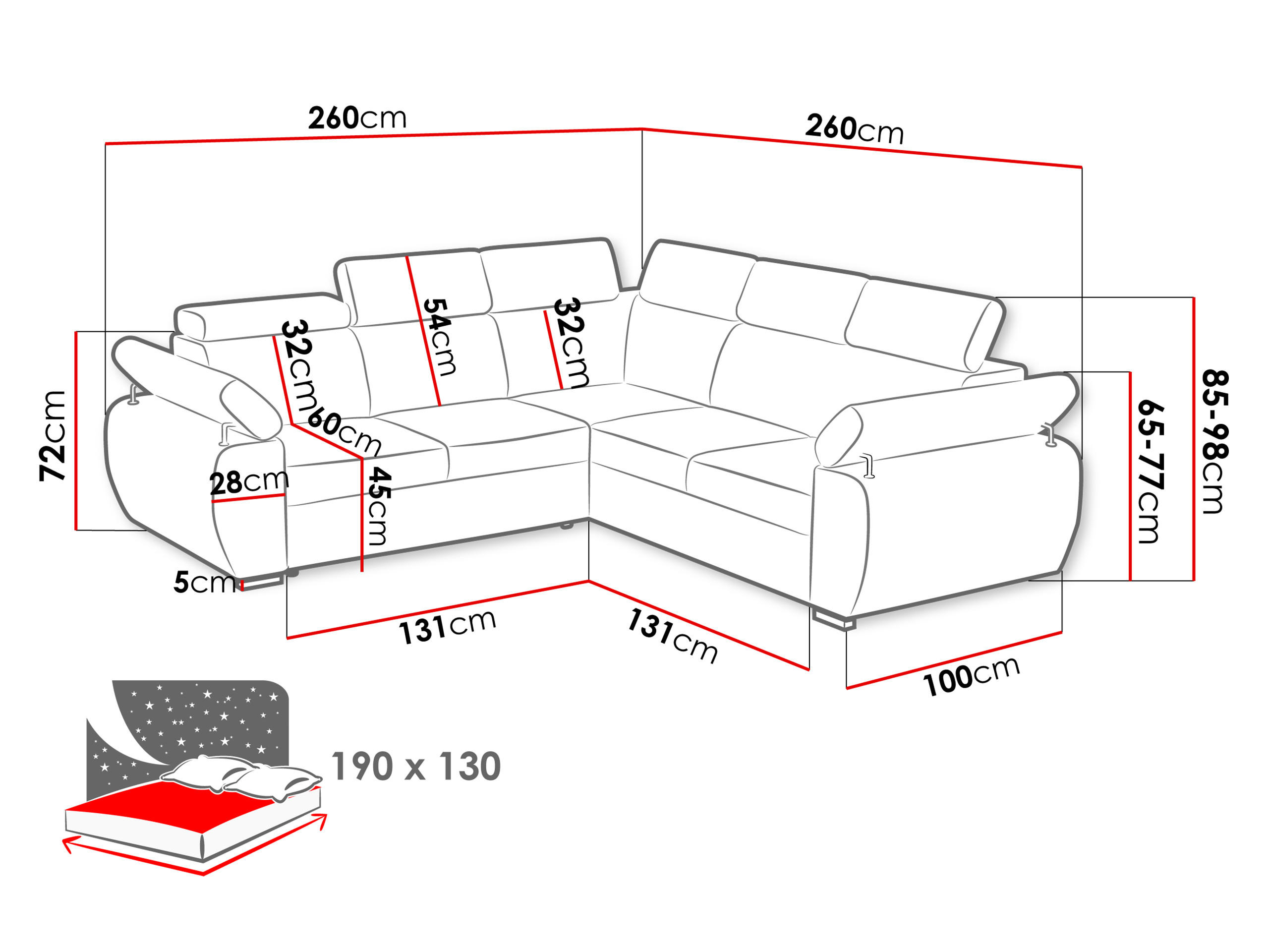 Thumbnail - Mirjan24 Ecksofa, Blaugrau, Textil, Kiefer, L-Form, 260x260 cm, Wohnzimmer, Sofas & Couches, Wohnlandschaften, Ecksofas