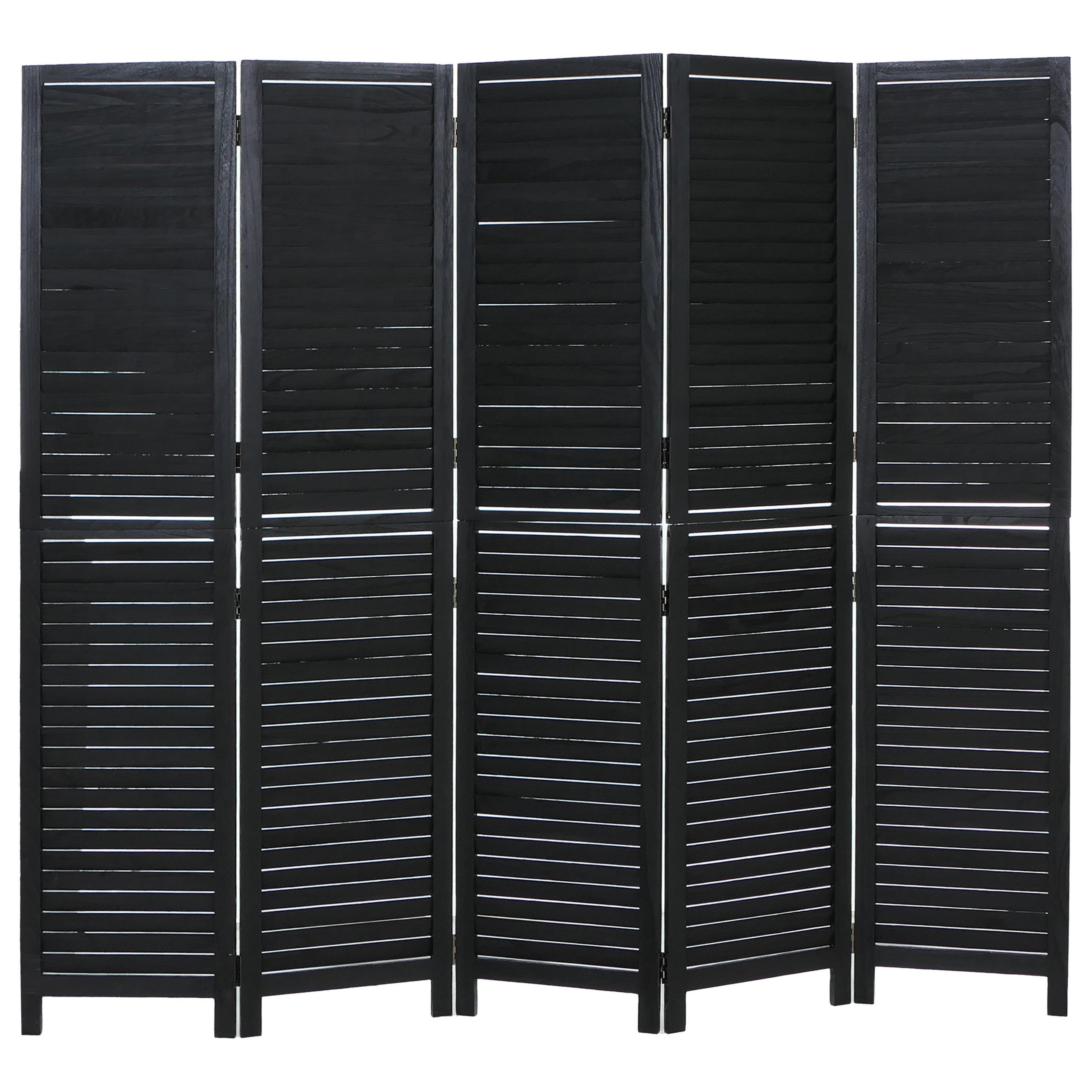 PARAVENT C30B Schwarz - Schwarz, Holz (202/180/10cm) - MCW