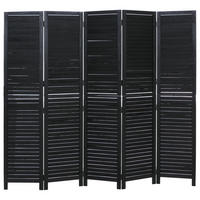 PARAVENT C30B Schwarz - Schwarz, Holz (202/180/10cm) - MCW