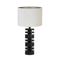 LAMPENFUSS Desley/Velours Schwarz, Weiß 25/25/58 cm - Schwarz/Weiß, Metall (25/25/58cm) - Light & Living