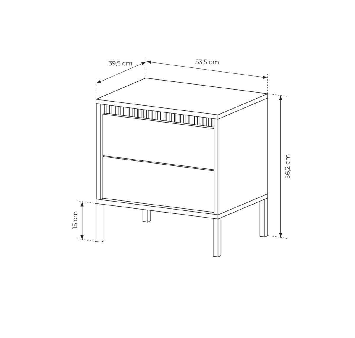 NACHTTISCH SENSATION Beige 54x40x56 cm - Beige, Holzwerkstoff (54/56/40cm) - FURNLUX