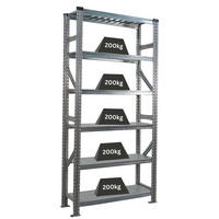 FACHBODENREGAL Proximo Stecksystem 210x90x32cm 6 Ebenen Beidseitig nutzbar Verzinkt - Silberfarben, Metall (90/210/32cm) - PROREGAL