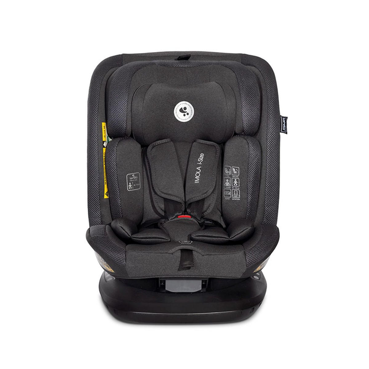 KINDERSITZ Imola i-Size schwarz 40-150 cm Isofix 360 Grad Drehung Top Tether - Schwarz, Kunststoff (46/58/54cm) - Lorelli