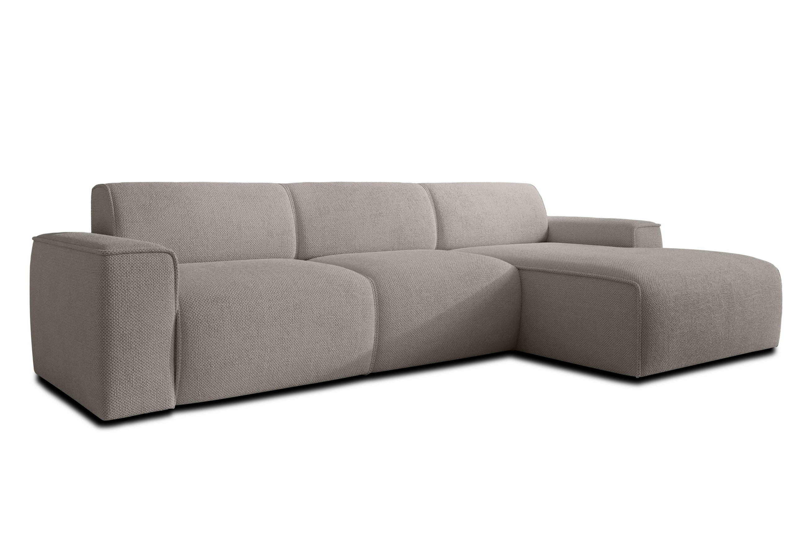 ECKSOFA L Form Didim mini Beige 310/165/78 cm – stilvolle kleine Eckcouch R - Beige/Schwarz, Kunststoff/Textil (310/165cm) - AX Living