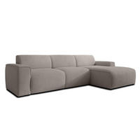 ECKSOFA L Form Didim mini Beige 310/165/78 cm – stilvolle kleine Eckcouch R - Beige/Schwarz, Kunststoff/Textil (310/165cm) - AX Living