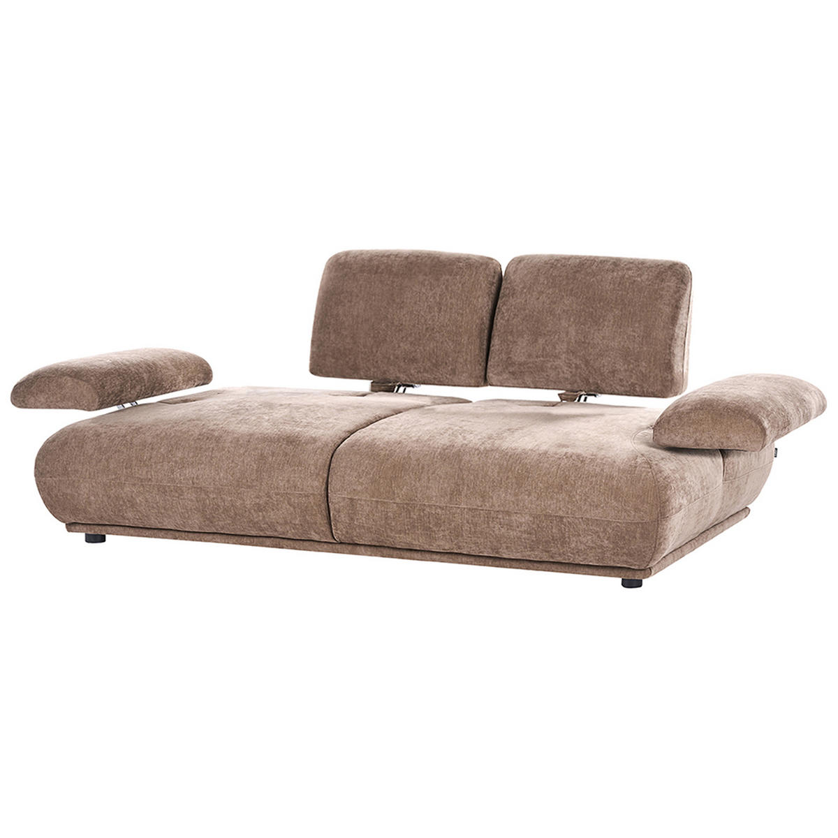 3-SITZER-SOFA Chenillegewebe Braun Nacka - Braun, Textil (211/89/110cm) - Beliani