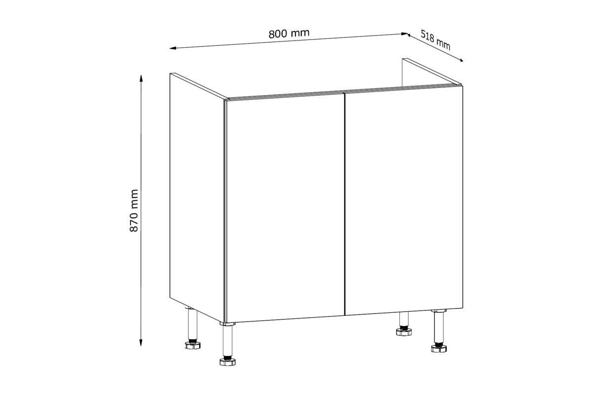 UNTERSCHRANK D80 – Sorento Grün Sonoma Eiche – Grün / Sonoma Eiche - Sonoma Eiche/Grün, Holzwerkstoff (80/87/52cm) - ROYAL24_MARKT