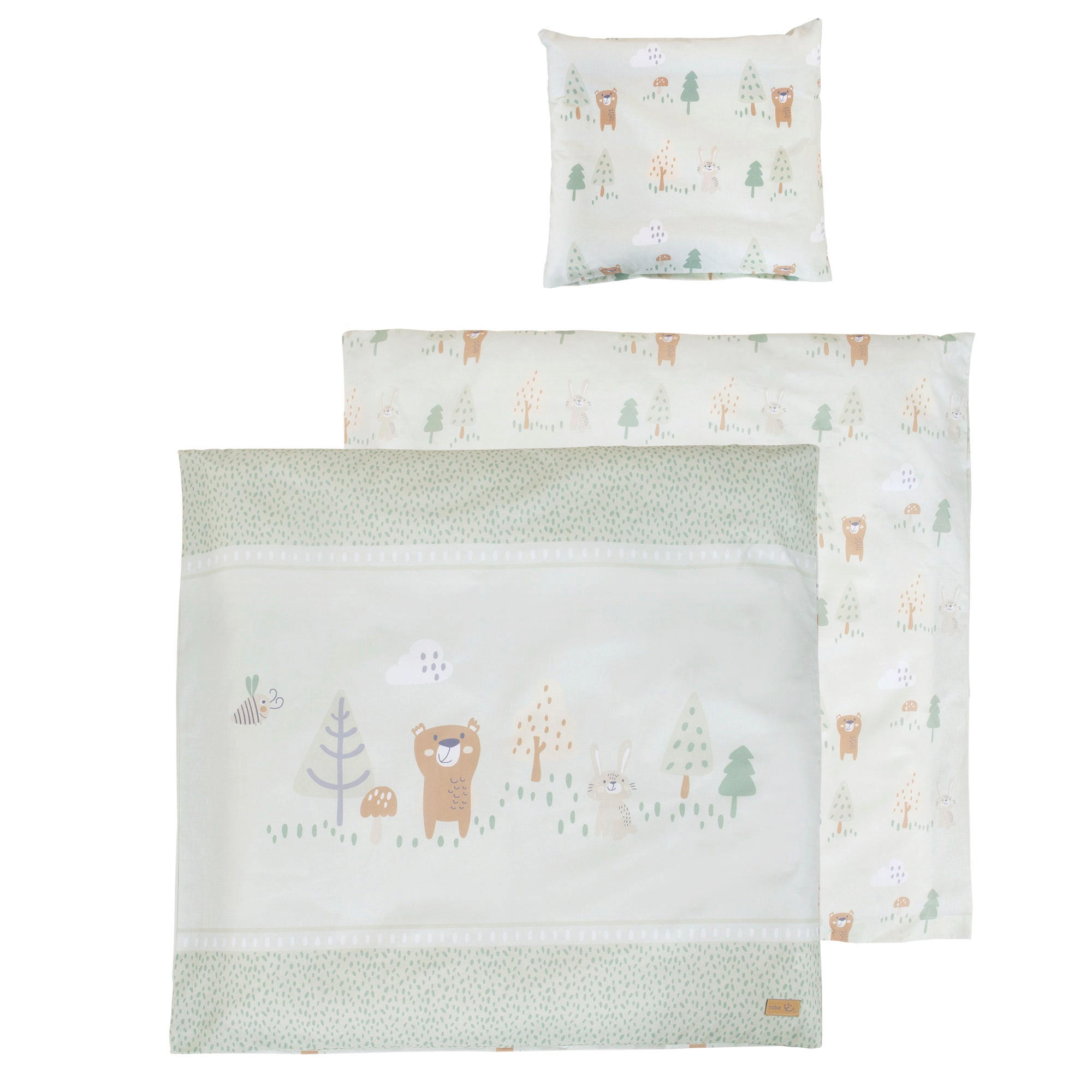 KINDERBETTWÄSCHE - Woodland Buddies - 80 x 80 cm - Grün, Textil (80/80cm) - Roba